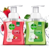 Dettol Foaming Handwash Pump Combo, Aloe Coconut & Strawberry (2 X 250Ml) | Rich Foam | Moisturizing Hand Wash | Soft On Hands