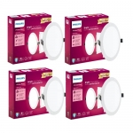 Philips 15W Round Ap Plus Ultraglow Led Dl Recessed Led Panel Ceiling Light (Pack Of 4,Warm White)