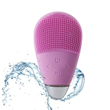 Lifelong Llm342 Facial Cleansing Massager Brush, Rechargeable Electric Handheld Face Massager, Waterproof Ultra Hygienic Soft Silicone Face Scrubber (Pink)