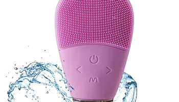 Lifelong Llm342 Facial Cleansing Massager Brush, Rechargeable Electric Handheld Face Massager, Waterproof Ultra Hygienic Soft Silicone Face Scrubber (Pink)