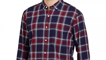 Diverse Men’S Checkered Slim Fit Cotton Casual Shirt (Dcmcf100Sc19L40-4735C_Red / Navy_M/40 Cm)