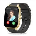 Newly Launched Ptron Force X10 Bluetooth Calling Smartwatch With 1.7″ Full Touch Display, Real Heart Rate Monitor, Spo2, Watch Faces, 5 Days Runtime, Fitness Trackers & Ip68 Waterproof (Black/Gold)