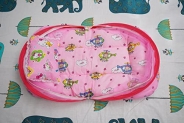 Patiofy Baby Bed With Net/New Born Baby Bed With Pillow/New Born Baby Bed With Mosquito Net/Baby Bed With Mosquito Net/Thick Cotton Cushioned Material (Pink)