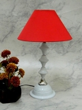 Classic White Lamp With Red Shade