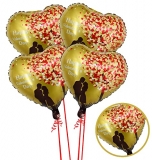 Amfin® (Pack Of 4) Happy Valentine Day Decor / Valentine Day Decoration Kit / Proposal Decoration Items / Bedroom Decoration Items / Love Theme Decoration / Heart Balloons For Decoration