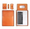 Duratec Pu Leather Laptop Sleeve Case Bag For Macbook (15.4 Inch, Brown)