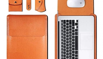 Duratec Pu Leather Laptop Sleeve Case Bag For Macbook (15.4 Inch, Brown)