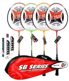 Silver’S Sb-719 Combo 2 (4 Badminton Rackets, 1 Kit Bag, 2 Box Plastic Shuttlecock Pack Of 3)