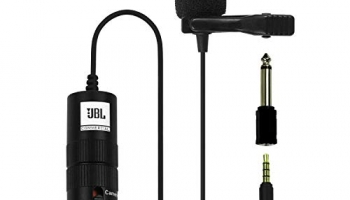 Jbl Commercial Cslm20B Auxiliary Omnidirectional Lavalier Microphone With Battery For Content Creation, Voiceover/Dubbing, Recording (Black,Small)