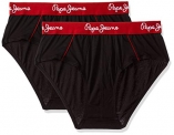Pepe Jeans Innerwear Men’S Solid Brief (Pack Of 2) (Clb03-02_Black_Black-70-75)