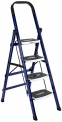 Amazonbasics Super Clamber – Non-Trip And Flat-Foldable Step Ladder, With Anti-Skid Steps And Double-Grip Technology, 4 Steps (Steel, Blue & White)