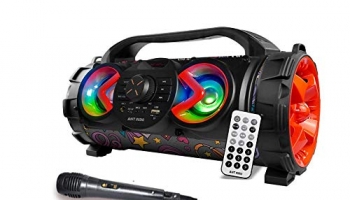 Ant Audio Rock 400 Bluetooth Party Speakers With Fm Radio, Micro Sd Card, Usb, Mic And Aux 3.5 Mm Support, Microphone For Karaoke Machine, Led Lights And Subwoofer – 40 Watt