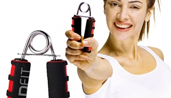 Boldfit Hand Grip Strengthener With Foam Handle, Hand Gripper For Men & Women For Gym Workout Hand Exercise Equipment To Use In Home For Forearm Exercise, Finger Exercise Power Gripper Red-Black