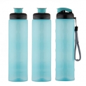 Polyset Trekker Premium Edition Pp Plastic Gym Water Bottle, 800 Ml, Set Of 3, Blue
