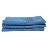Eurospa Set Of 3 Cotton Bath Towel Blue (Spdhfbt167Bls3)