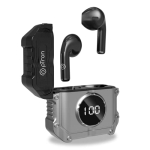 Ptron Bassbuds Revv Tws Earbuds With Mic, Enc For Best Calling, 50Ms Low Latency Headphones, 13Mm Driver, Punchy Bass, Bt5.3, Touch Control, Type-C Fast Charging, Up To 28Hrs Playtime & Ipx4 (Black)