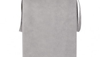 Prettykrafts Folding Laundry Basket For Clothes|Toy Storage Box With Lid & Handle, Toys Organiser, 75 Litre, Grey