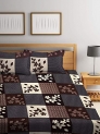 Achzch 144 Tc Microfiber Box Printed Double Bedsheet With 2 Pillow Covers (Brown, 228 Cm X 226 Cm, Polycotton)
