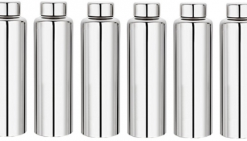 Plus Shine Water 6000 Ml Bottle(Pack Of 6, Silver, Steel)