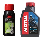 3M 2Wh Engine Oil Flush (50 Ml) + Motul Scooter Le 10W30 Engine Oil (800 Ml)