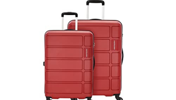 Kamiliant By American Touristerharrier Spinner Polypropylene (Pp) 2 Pc Set Crimson Red Hard Luggage Small & Medium Sets (55Cm + 68 Cm)